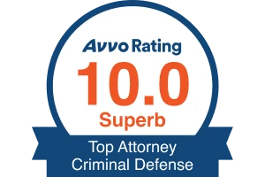 Avvo Rating Top Attorney Criminal Defense Badge